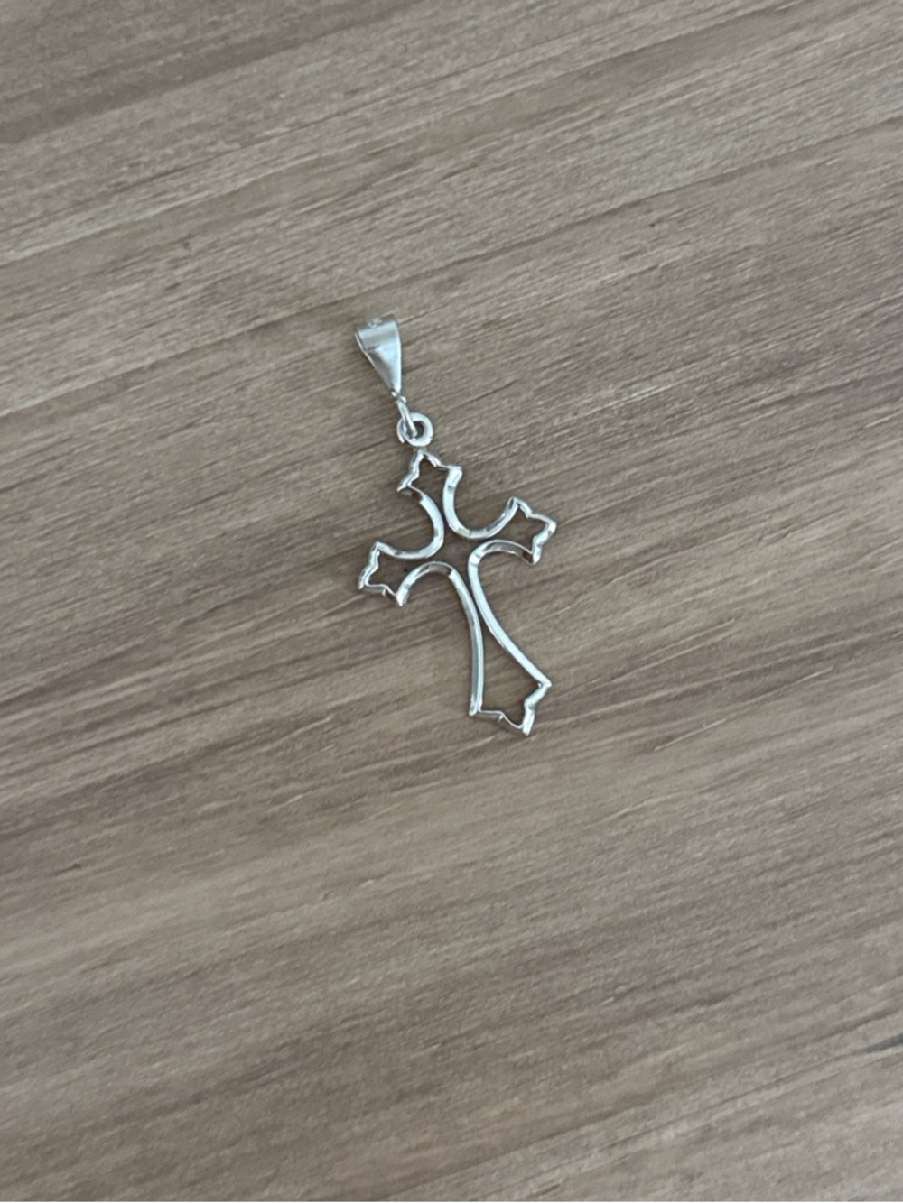 Sterling Silver Openwork Cross Pendant - Silver